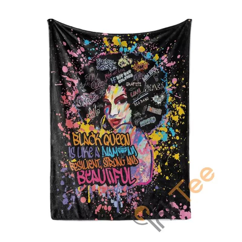Black Queen Is Like A Diamond Sherpa Fleece Blanket Gifts for Family, for Couple