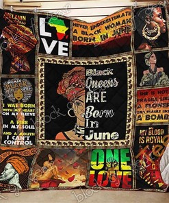 Black Queens Are Born In June Quilt Blanket And Bedding Set Option