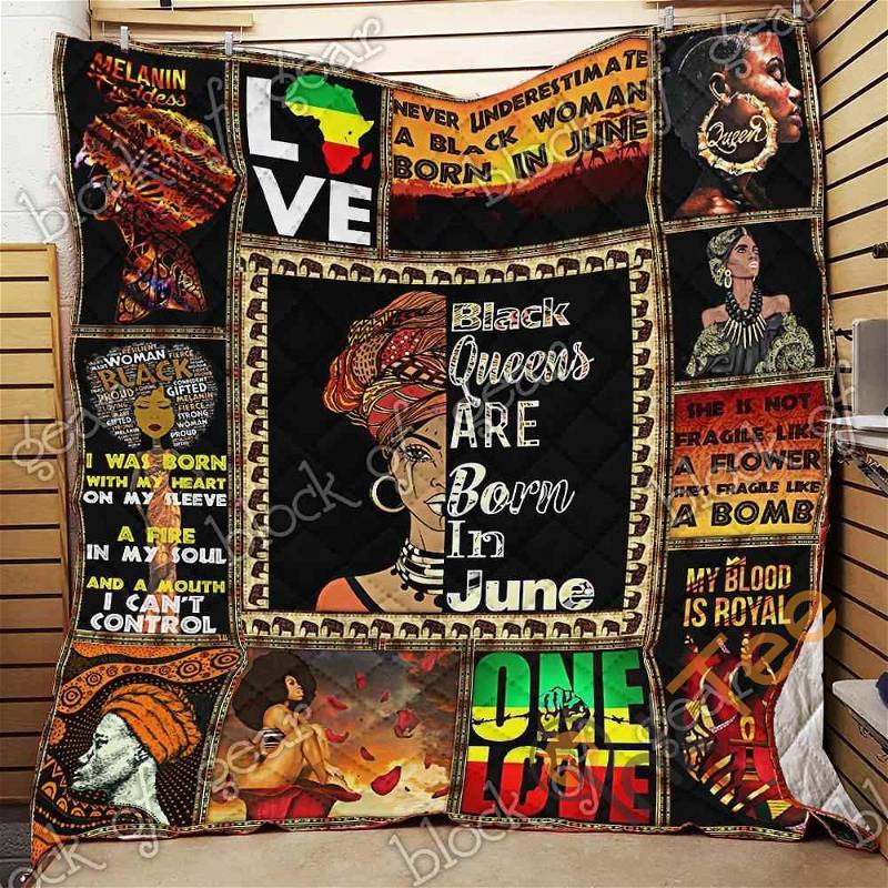 Black Queens Are Born In June Quilt Blanket And Bedding Set Option