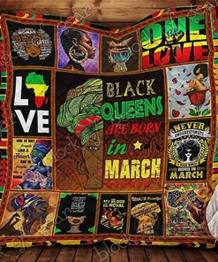 Black Queens Are Born In March Quilt Blanket Bedding Set