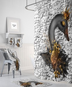 Black Swan Shower Curtain for Bathroom Decor, Home Decor