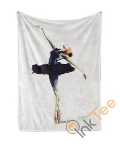 Black Swan Watercolor Sherpa Fleece Blanket Gifts for Family, for Couple