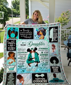 Black To DaughterRemember Whose Daughter You Are Personalized Quilt Blanket Bedding Set