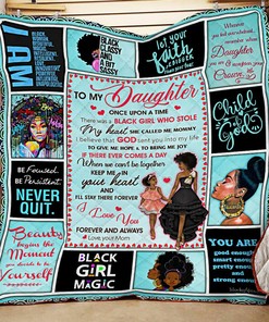 Black To My Daughter From Mom Once Upon A Time Personalized Quilt Blanket Bedding Set