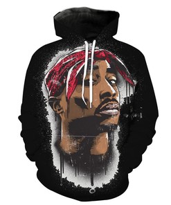 Black Tupac Hoodie 3D