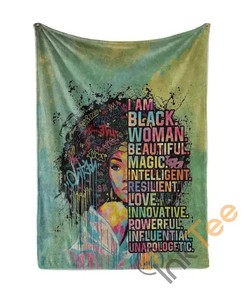 Black Woman Strong Magic Beautiful Sherpa Fleece Blanket Gifts for Family, for Couple