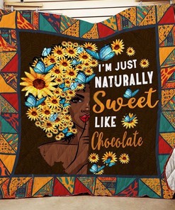 Black Woman With Sunflower Sweet Quilt Blanket Bedding Set