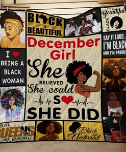 Black women December Quilt Blanket Bedding Set for Home Décor
