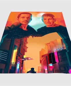 Blade Runner 2049 Japan Futuristic Place Sherpa Fleece Blanket Gifts for Family, for Couple