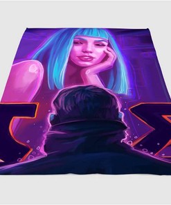 Blade Runner 2049 Painting Sherpa Fleece Blanket Gifts for Family, for Couple