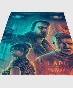 Blade Runner Film Blue And Red Sherpa Fleece Blanket Gifts for Family, for Couple