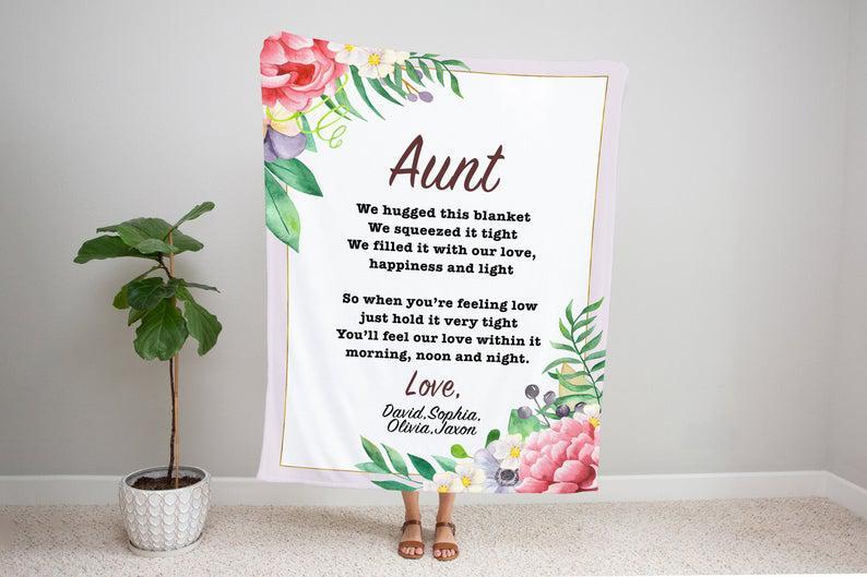 Blanket For Aunt Aunt Aunt Blanket Aunt Blanket Personalized Custom Grand Kids Names84
