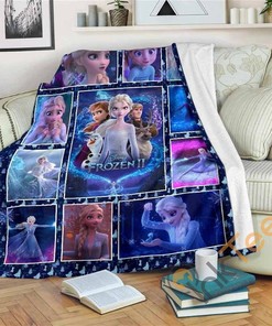 Blanket Frozen 2 Elsa Sherpa Fleece Blanket Gifts for Family, for Couple