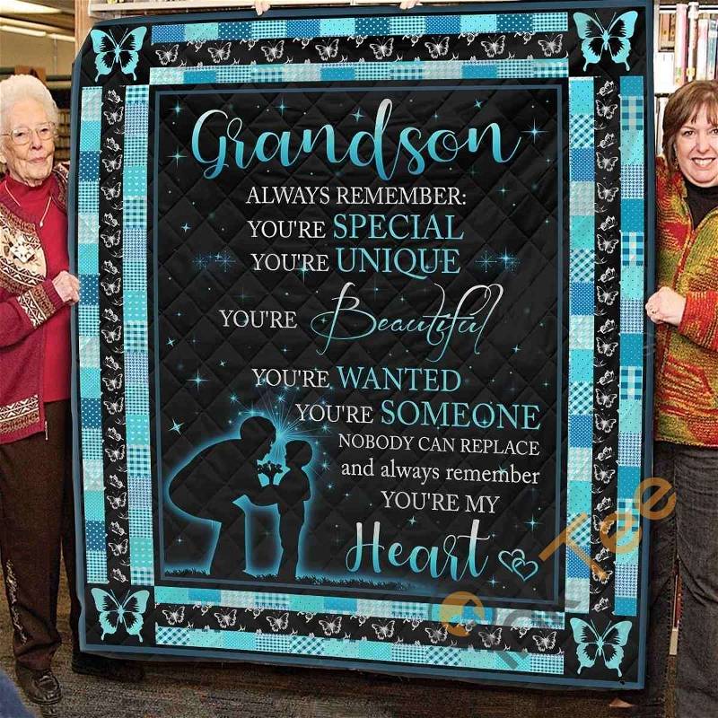 Blanket Grandson/Grandma You'Re Special, Unique And Beautiful Quilt Blanket Bedding Set