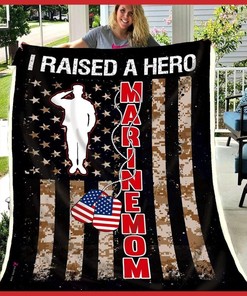 Blanket Marine Mom I Raised A Hero for Home Décor