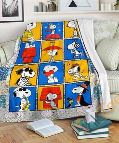 Blanket Snoopy Sherpa Fleece Blanket Gifts for Family, for Couple