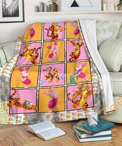 Blanket Tigger and Piglet Pooh Sherpa Fleece Blanket Gifts for Family, for Couple