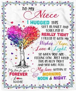 Blanket To My Niece Blanket From Aunt Auntie Uncle I Hugged This Soft Blanket Niece Birthday Blanket