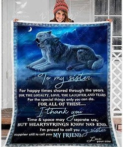 Blanket Wolf To My Sister Blanket Gifts With for Home Décor