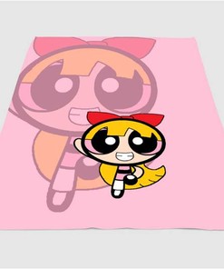 Blossom The Powerpuff Girls Sherpa Fleece Blanket Gifts for Family, for Couple