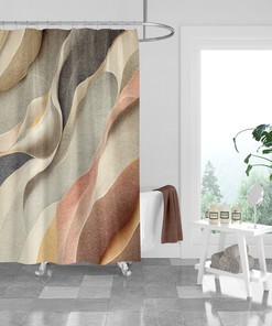 Blowing Sand Abstract Shower Curtain Optional Towels