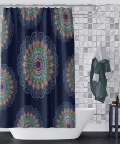 Blue Hippie Mandala Shower Curtain