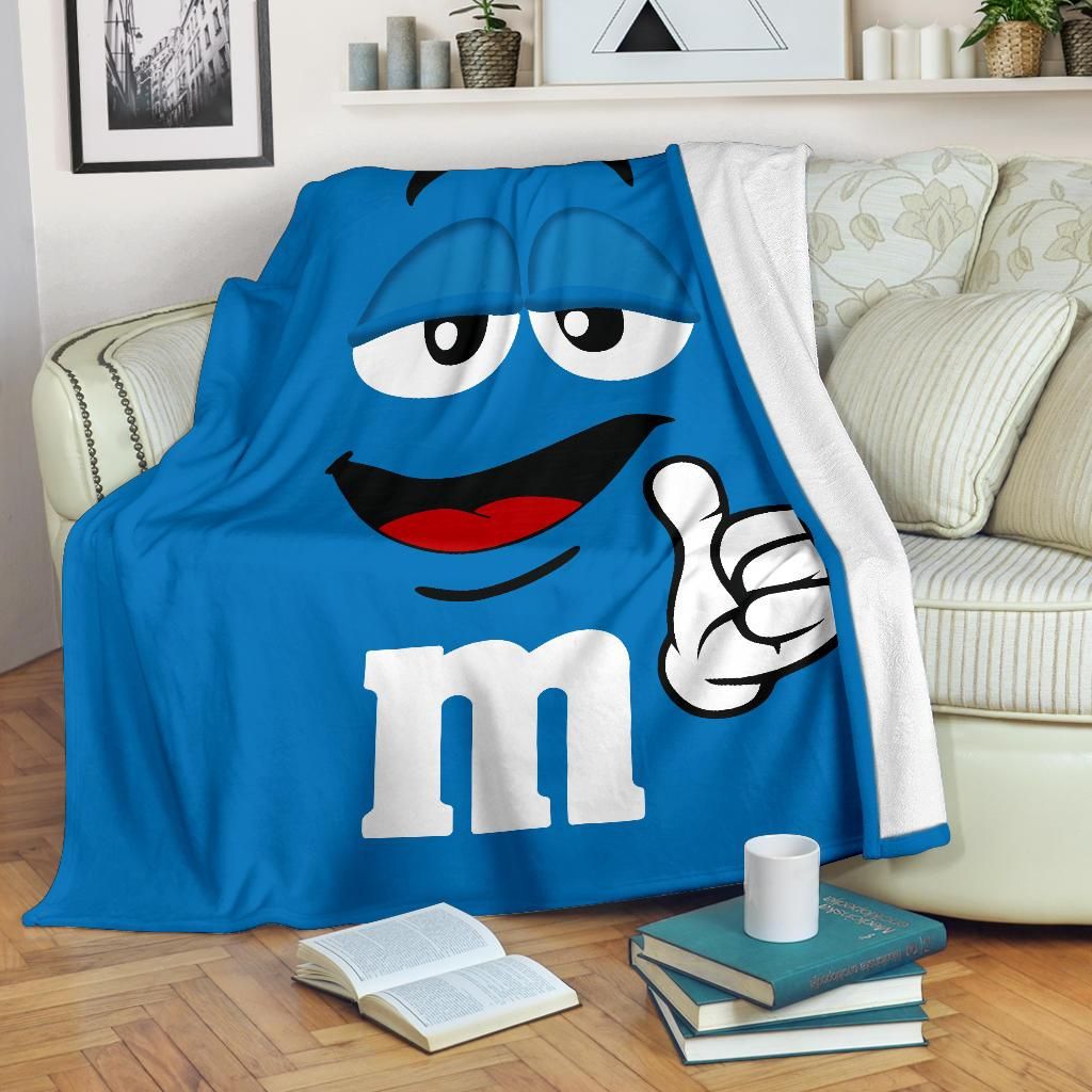 Blue Mandm Fleece Blanket Gift For Fan, Quilt Blanket Bedding Set Gift