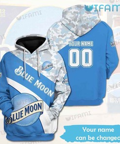 Blue Moon Beer 3D Hoodie Custom Name Gift For Beer Lovers
