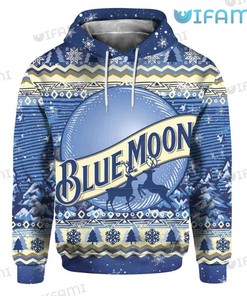 Blue Moon Beer 3D Hoodie Reindeer Beer Lover Gift