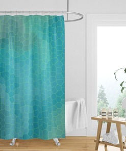 Blue Mosaic Shower Curtain, Mosaic Art Shower Curtain