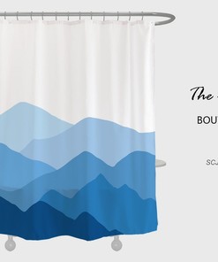 Blue Mountains Shower Curtain, Waterproof Washable Shower Curtain