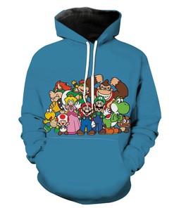 Blue Nintendo Character Video Game Hoodie 3D