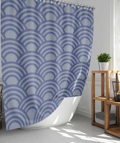 Blue Ocean Wave Shower Curtain, Japanese Coastal Beach Themed, Home Bath Set Decor, Housewarming Gift