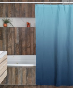 Blue Ombre Shower Curtain, Dip Dye Shower Curtain, Bathroom Shower Decor