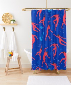 Blue Shower Curtain Matisse Boho Body Patterns Matisse Shower Curtain Eco-Friendly Waterproof Abstract Decor