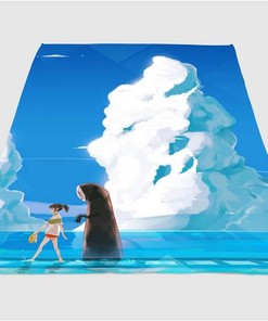 Blue Sky Kaonashi And Sen Sherpa Fleece Blanket Gifts for Family, for Couple