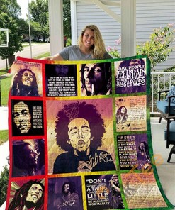 Bob Marley Quilt Blanket Bedding Set With Pilliwcases Option