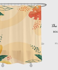 Bohemia Leaves Shower Curtain, Boho Leaf Bathroom Bathtubs Home Decor