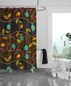 Bohemian Abstract Shower Curtain Optional Towels