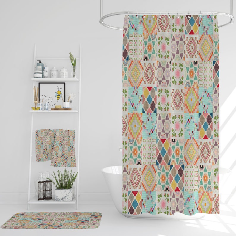 Bohemian Farmhouse Shower Curtain Bathroom Decor Options - Image 2