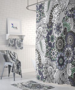 Bohemian Floral Shower Curtain Bathroom Decor