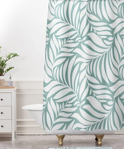 Bohemian Shower Curtain, Bath Curtain, Sea Green Shower Curtain, Boho Style, Bathroom Decor, Botanical Shower Curtain, Aqua