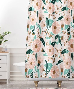 Bohemian Shower Curtain, Floral Shower Curtain, Bathroom Decor, Boho Style, Pink Decor, Floral Print, Bathroom, Madelyn Design
