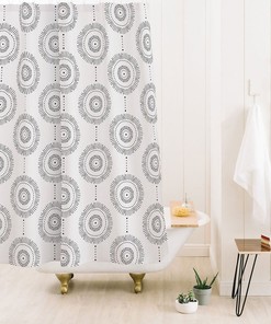 Bohemian Shower Curtain, Neutral Shower Curtain, Bathroom Decor, Boho Style, Bath Curtain, Black And White Shower Curtain