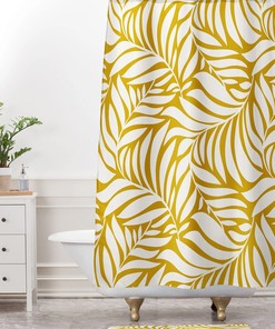 Bohemian Shower Curtain, Yellow Shower Curtain, Bathroom Decor, Boho Style, Nature Inspired, Botanical Shower Curtain, Bathroom