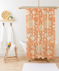 Boho Birds Shower Curtain Eco-Friendly Waterproof Art Nouveau Birds Curtain Strawberries Curtain Bohemian Decor Home Decor