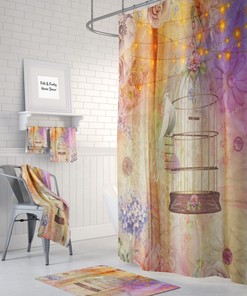 Boho Chic Gypsy Lights Shower Curtain Optional Bath Mat Bathroom