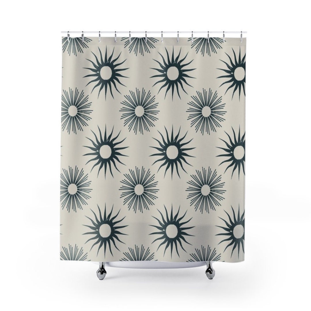 Boho Contemporary Shower Curtain Dorm Room Decor, Bathroom Decor