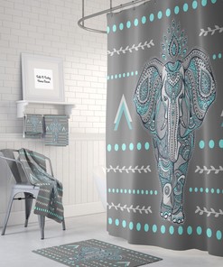 Boho Elephant Shower Curtain for Bathroom Decor, Home Decor