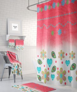 Boho Floral Shower Curtain for Bathroom Decor, Home Decor